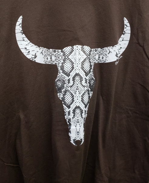 The Snake Steer Head Brown Tee