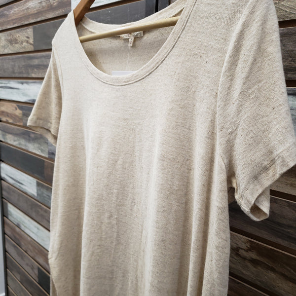 The Cream Taupe Side Slit Top