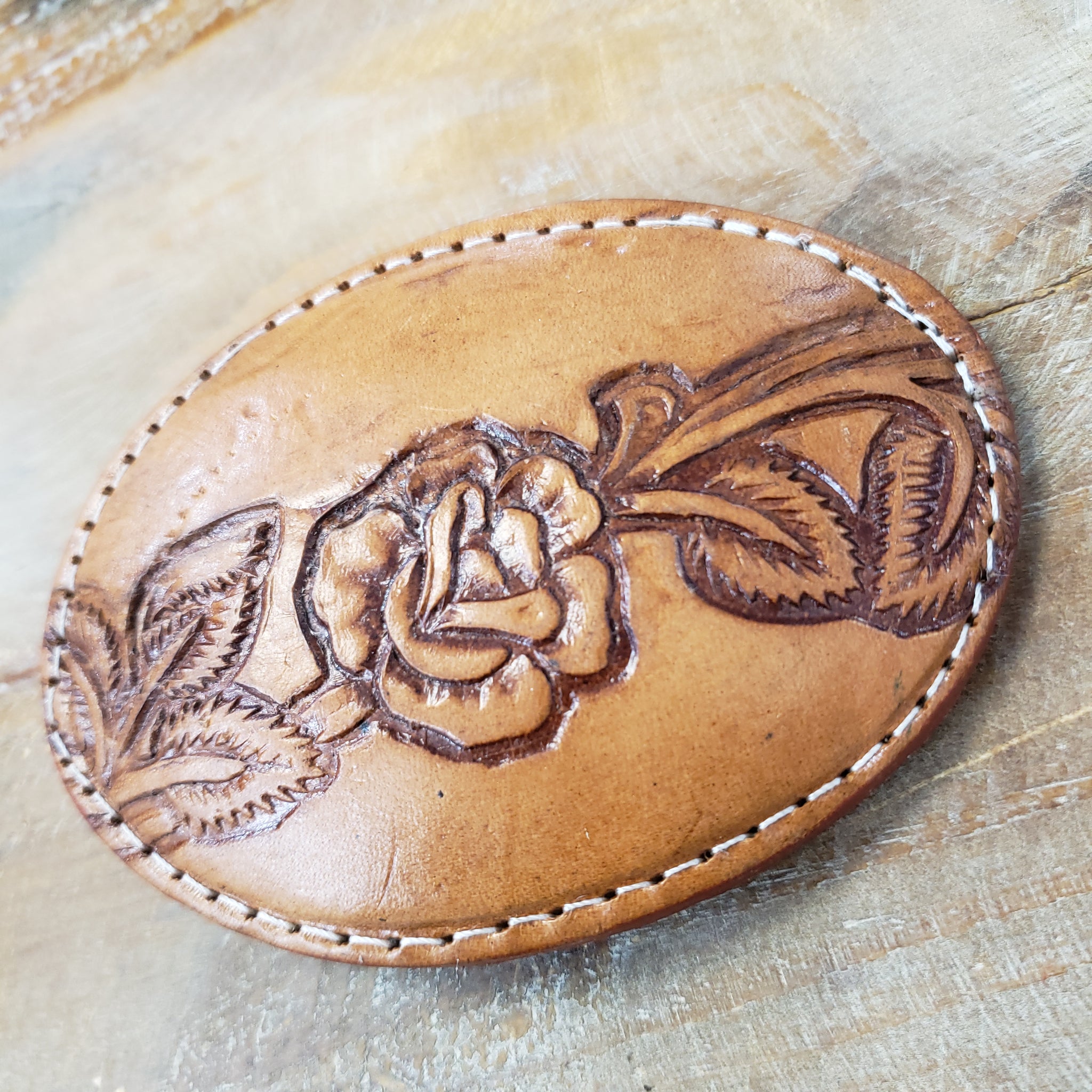 The Flower Tooled Belt Buckles
