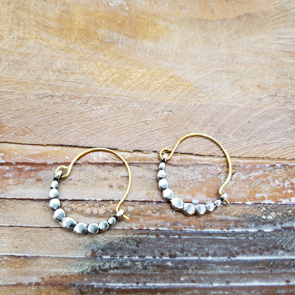 The Tiny Circle Silver Earrings