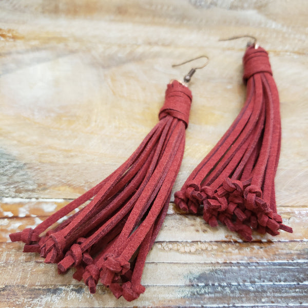 The Middle Red Fringe Earrings