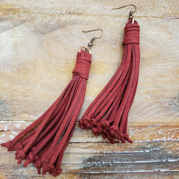The Middle Red Fringe Earrings