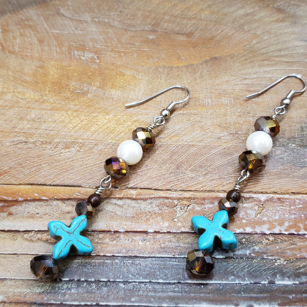 The Dangle Days Cross Earrings