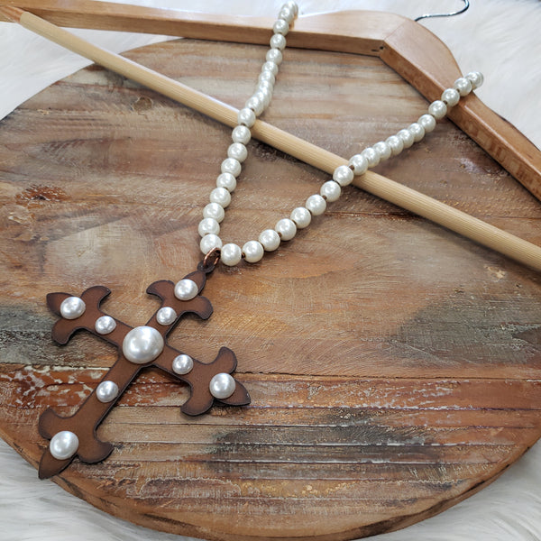 The Pearl Cross Knot Necklace