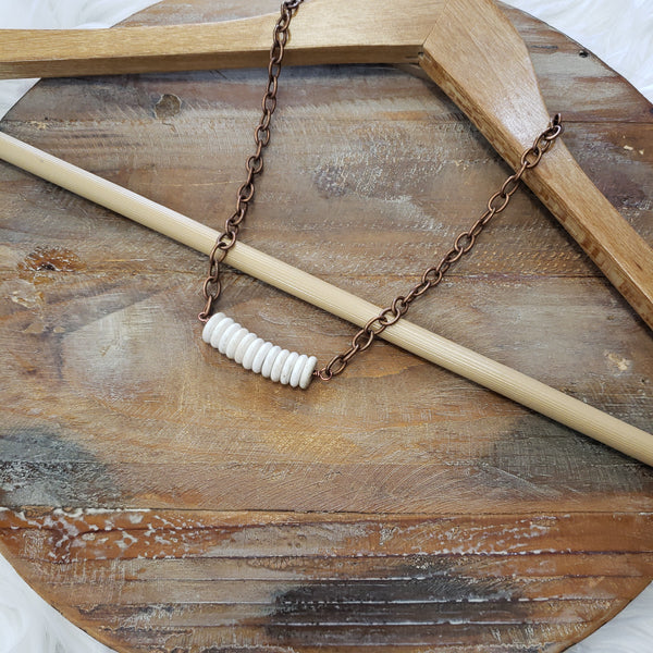 The Bar Bone Colored Necklace