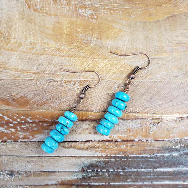 The Stacked Turquoise Earrings
