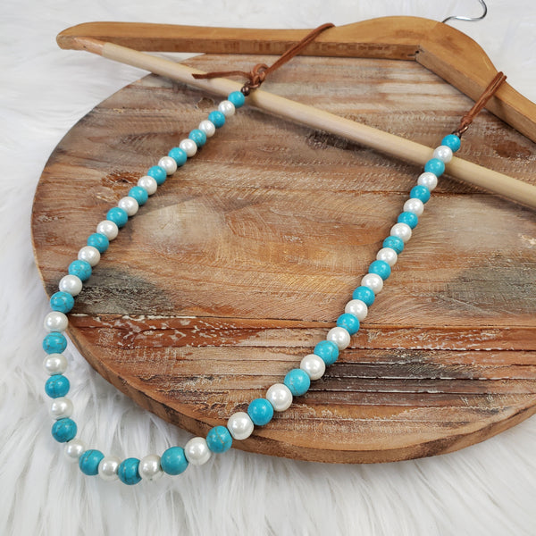 The Heard It Pearl and Turquoise Necklace
