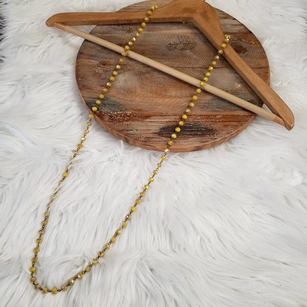 The I Remember Mustard Crystal Long Necklace