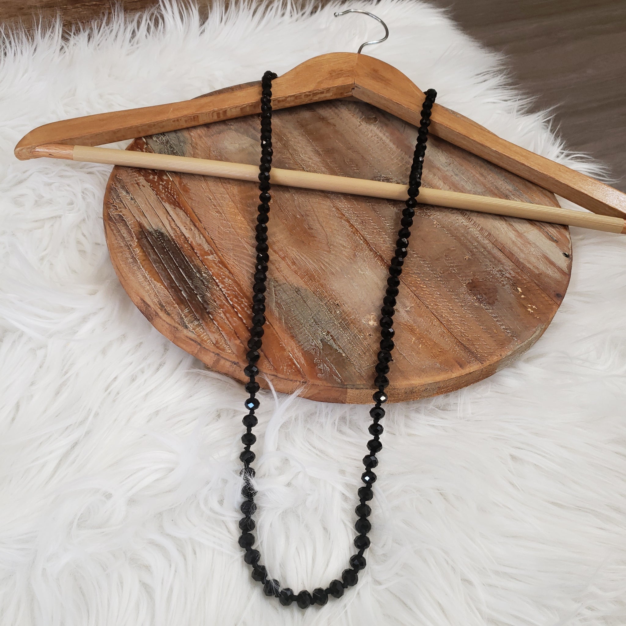 The I Knew That Black Crystal Necklace