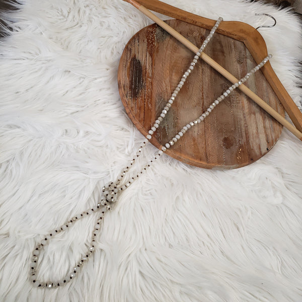 The I Knew That White Crystal Long Necklace