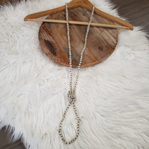 The I Knew That White Crystal Long Necklace