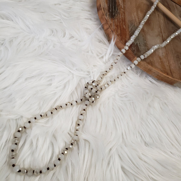 The I Knew That White Crystal Long Necklace