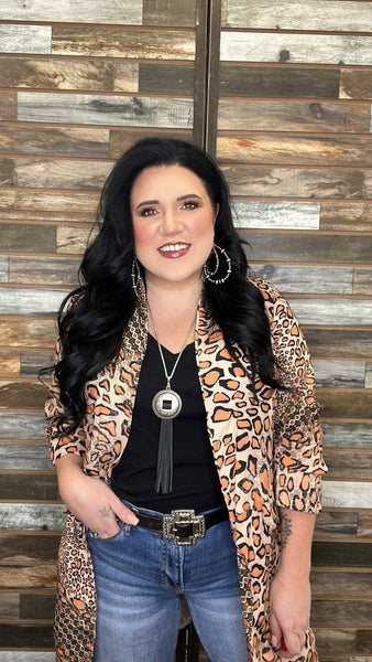 The Long Leopard Boyfriend Blazer