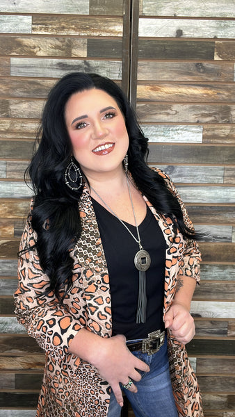 The Long Leopard Boyfriend Blazer