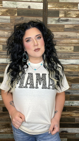 The Cream Leopard Mama Tee