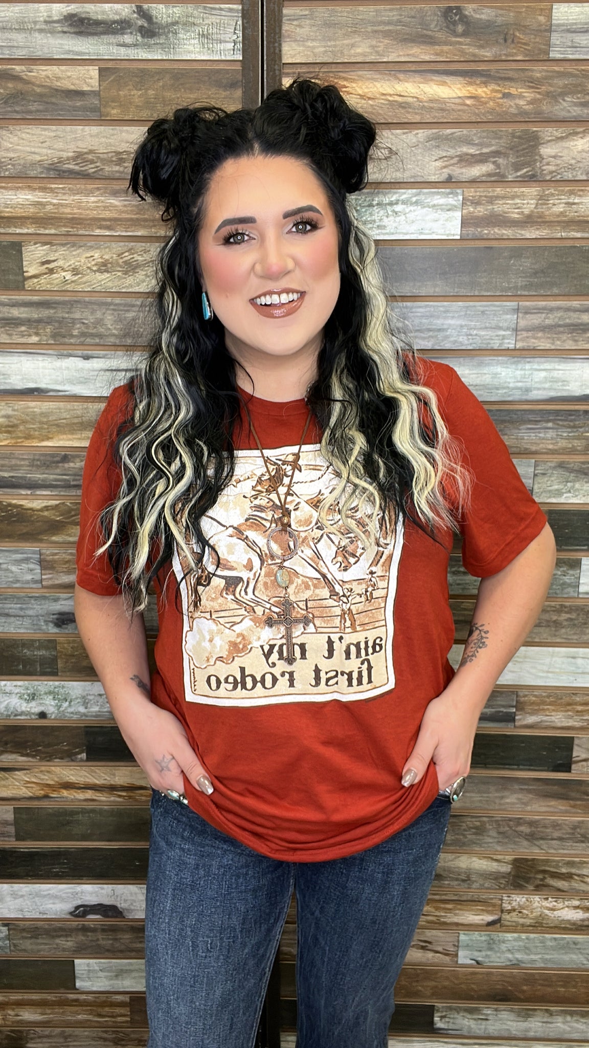 The Ain't My First Rodeo Rust Tee