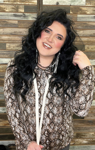 The Tuesday Brown Snake Print Hoodie