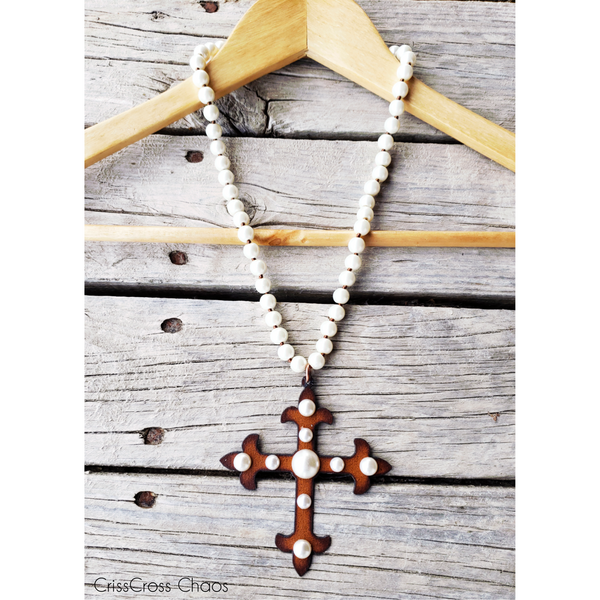 The Pearl Cross Knot Necklace