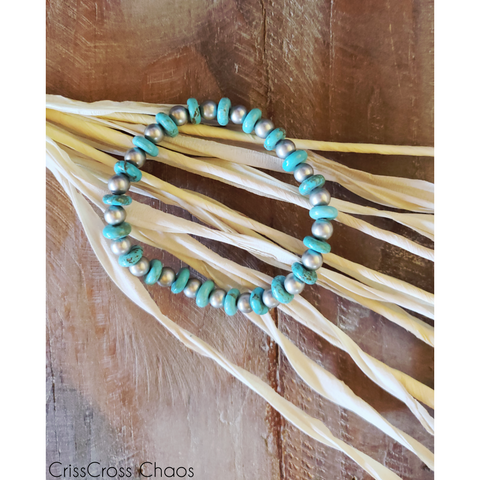 The Turquoise Pieces Stretch Braceletp