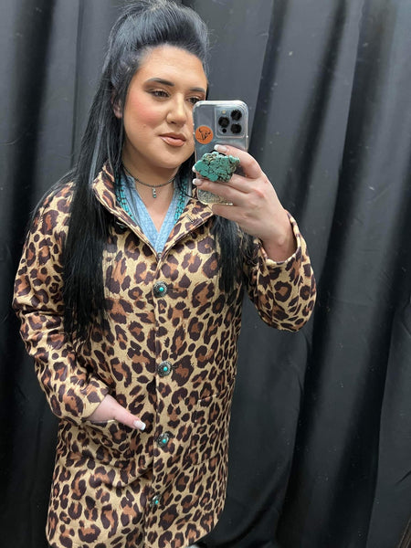 The Longing To See Leopard Long Jacket